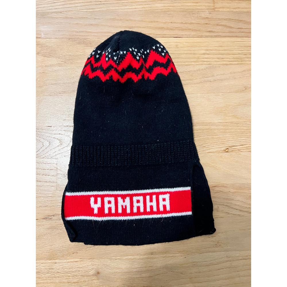 Yamaha Vintage Knit Balaclava Ski Mask Black Red White Racing Winter Gear